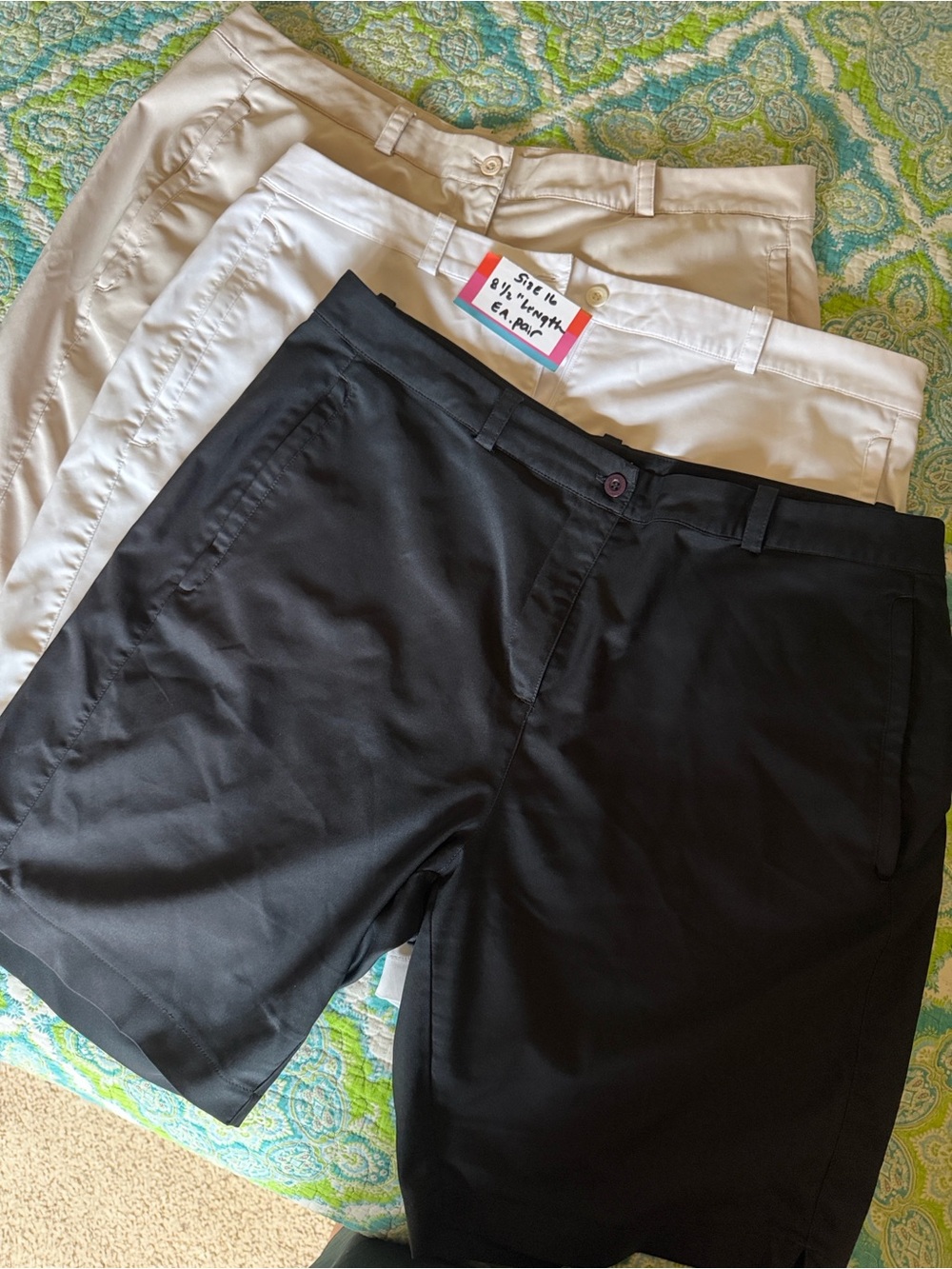Maggie Lane! Women’s Classic Athletic Shorts – Black, White, Beige (Lot of 3)